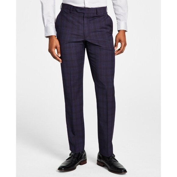 Michael Kors Men's Modern Fit Wool-Blend Plaid Suit Pants Blue Size 32x30 $190 - Picture 1 of 3